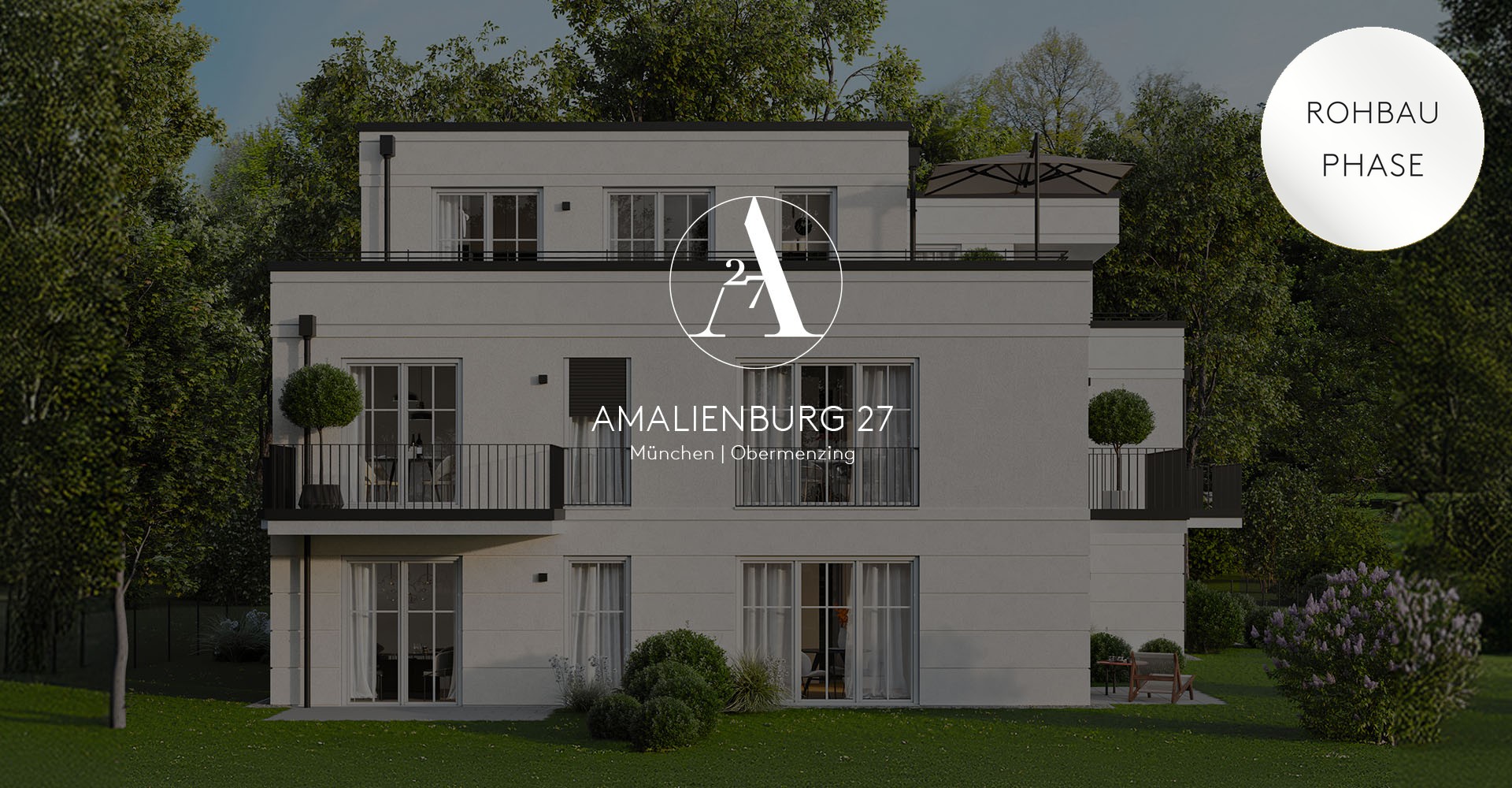 Amalienburg 27, Obermenzing, Rohbauphase