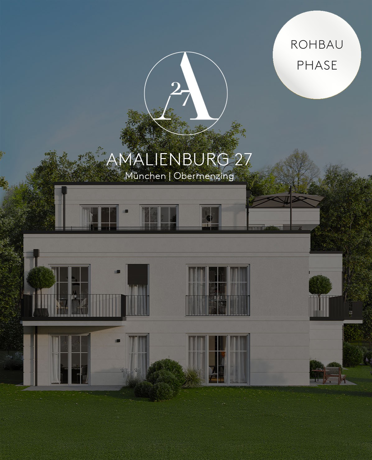 Amalienburg 27, Obermenzing, Rohbauphase